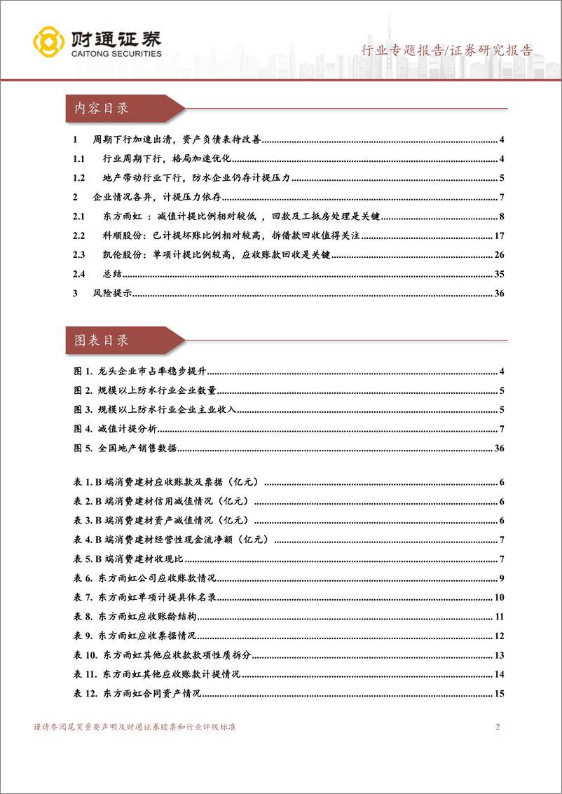 《建筑材料行业B端消费建材减值计提专题研究之防水行业：企业情况各异，地产余波仍存在-240814-财通证券-37页》 - 第2页预览图