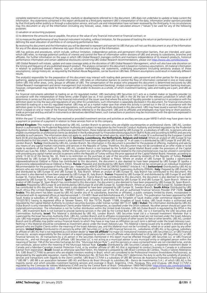 《UBS Equities-APAC Technology _UBS Tech Views America First Trade Policy ...-112955760》 - 第8页预览图