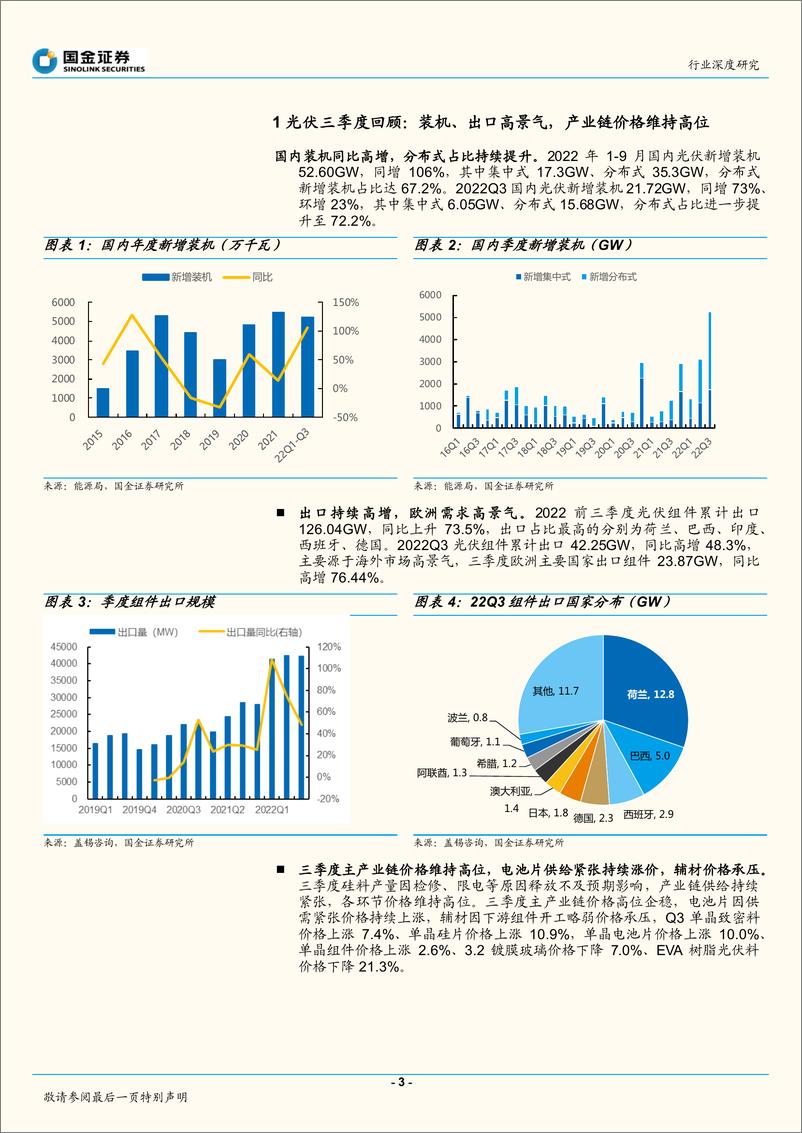 《电力设备与新能源行业光伏板块三季报总结及展望：Q3板块业绩高增，Q4高景气放量明确-20221106-国金证券-15页》 - 第4页预览图