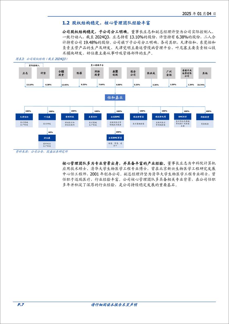 《怡和嘉业(301367)耕耘国内，放眼全球，国产家用呼吸机龙头绘新篇-250104-国盛证券-37页》 - 第7页预览图