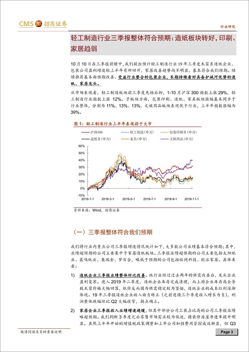 《轻工制造行业2019年三季报总结：业绩压力犹存，精选优质龙头-20191110-招商证券-10页》 - 第4页预览图