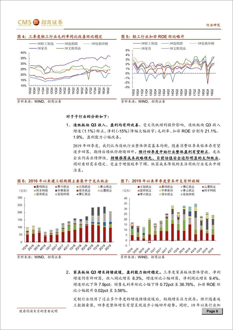 《轻工制造行业2019年三季报总结：业绩压力犹存，精选优质龙头-20191110-招商证券-10页》 - 第7页预览图