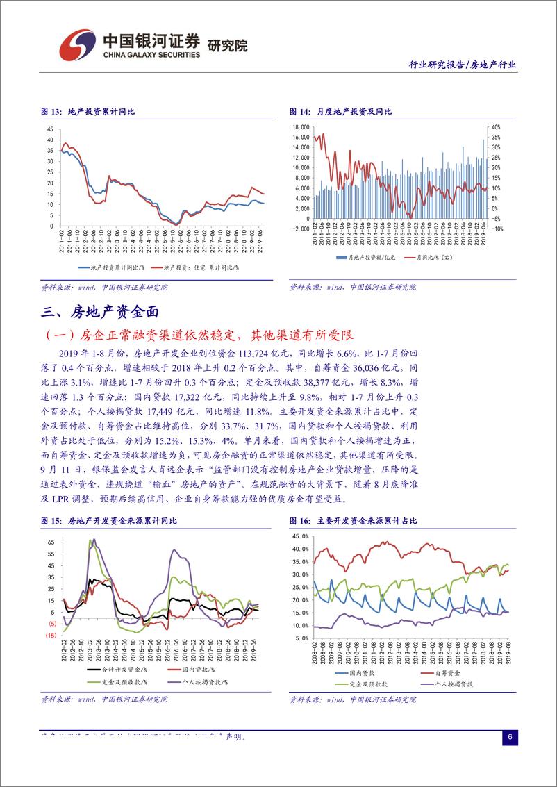 《房地产行业国家统计局8月份行业数据跟踪：销售韧性较强，融资环境有望边际回暖-20190917-银河证券-11页》 - 第8页预览图