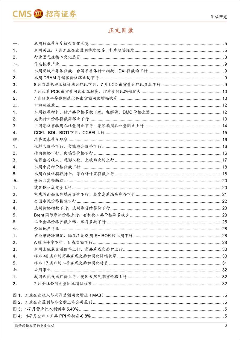 《行业景气观察：7月工企盈利当月同比增幅扩大，金属价格多数上涨-240828-招商证券-33页》 - 第2页预览图