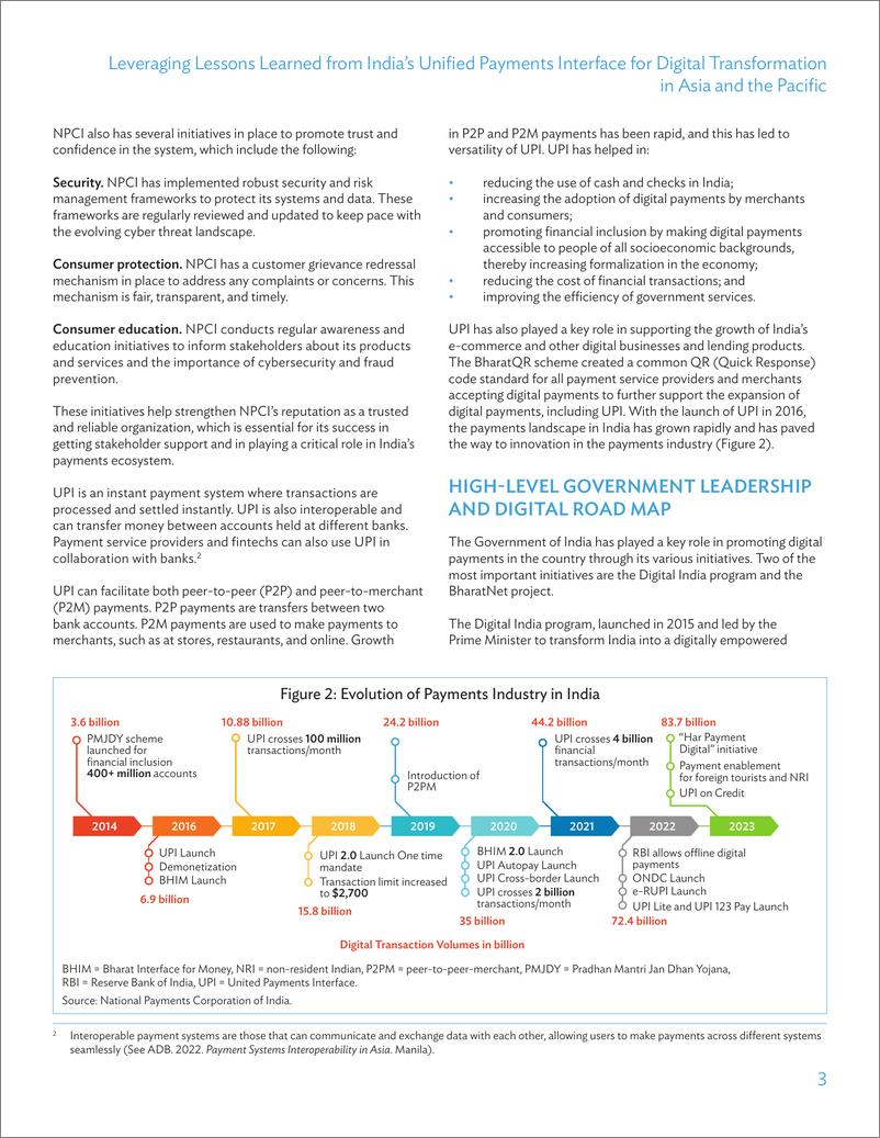 《亚开行-利用印度统一支付接口的经验教训促进亚太地区的数字化转型（英）-2024.4-8页》 - 第3页预览图