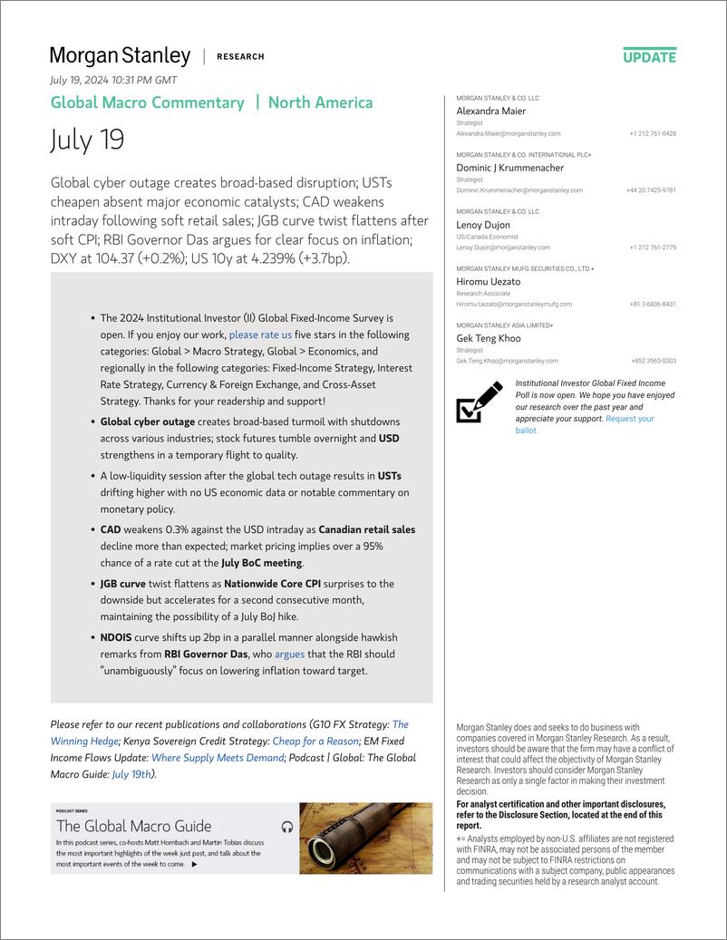 《Morgan Stanley Fixed-Global Macro Commentary July 19-109315214》 - 第1页预览图