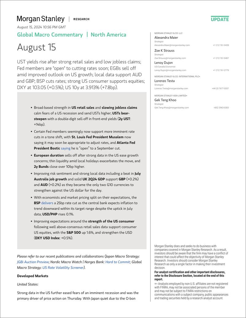 《Morgan Stanley Fixed-Global Macro Commentary August 15-109878196》 - 第1页预览图