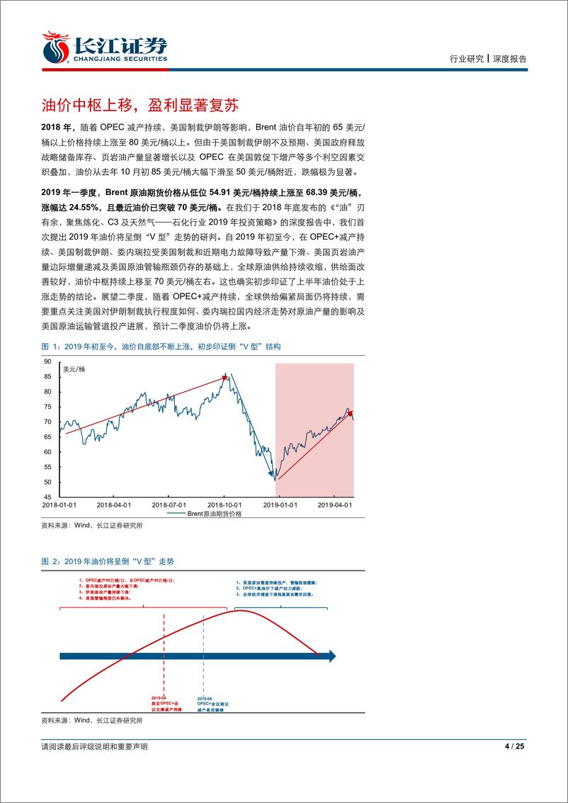 《石油化工行业年报及一季报综述：油价中枢向上，景气筑底复苏-20190506-长江证券-25页》 - 第5页预览图