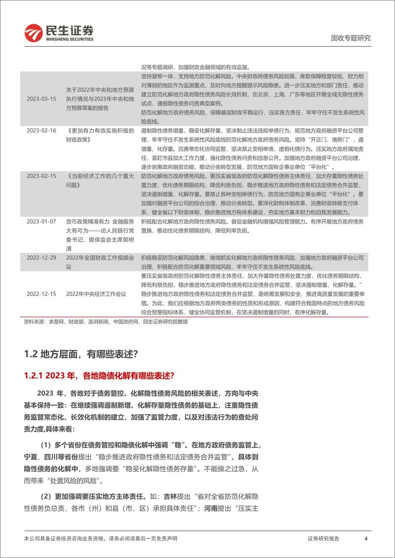 《地方政府隐性债务系列专题：化债，各省怎么说？-20240222-民生证券-18页》 - 第4页预览图