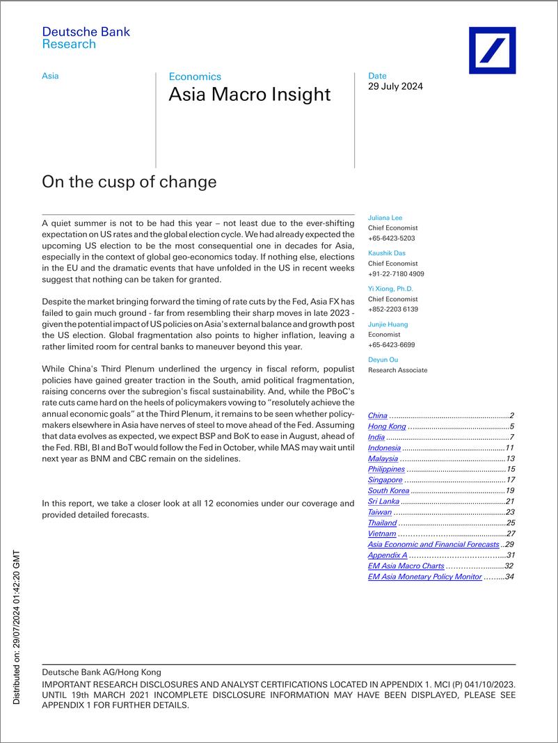 《Deutsche Bank-Asia Macro Insight On the cusp of change-109483574》 - 第1页预览图