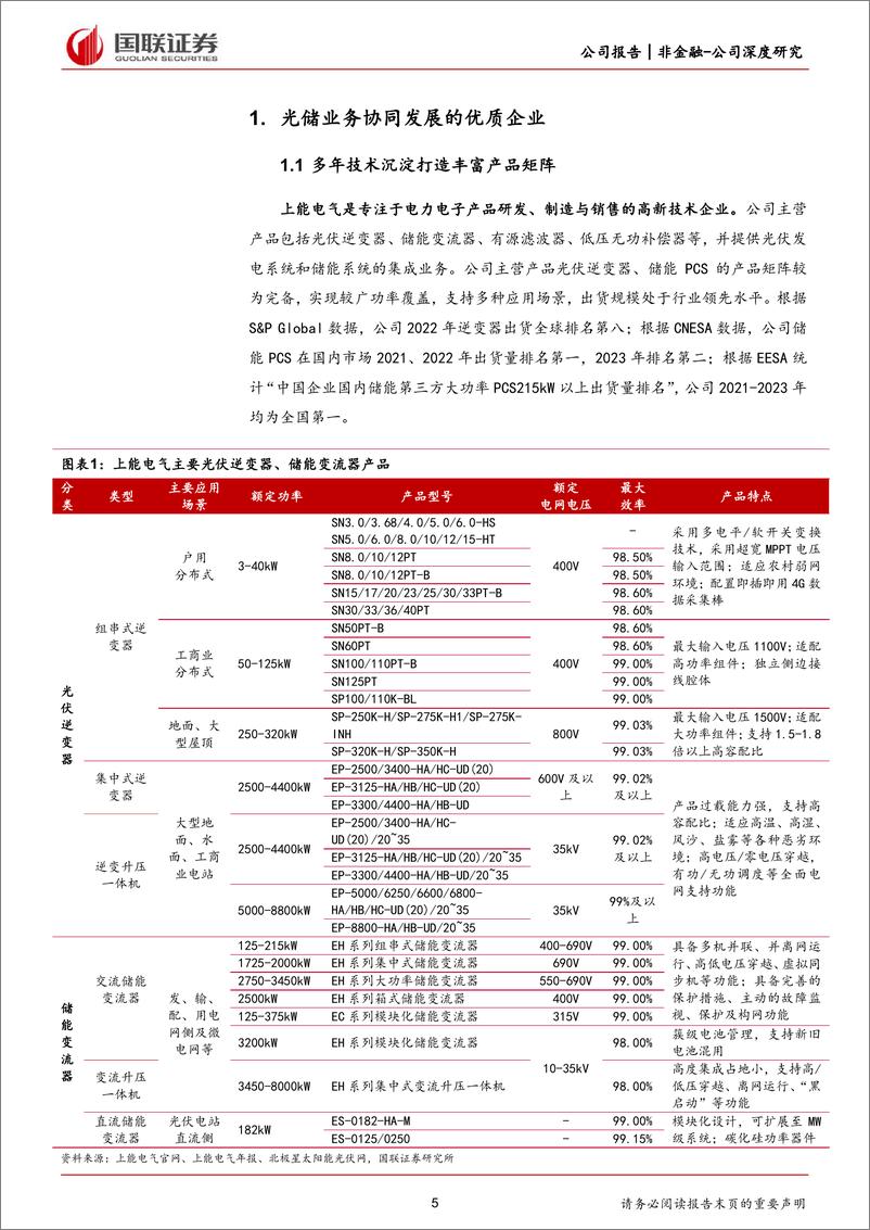 《上能电气(300827)大型光储优势稳固，产品市场多维布局助力再腾飞-240618-国联证券-40页》 - 第5页预览图