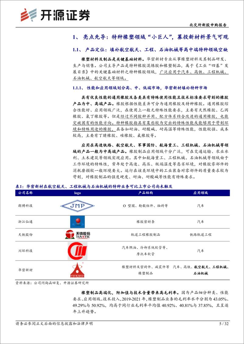 《北交所新股申购报告：华密新材，橡塑领域“小巨人”，特种高端定制化叠加募投改性塑料迎接增长-20221211-开源证券-32页》 - 第6页预览图