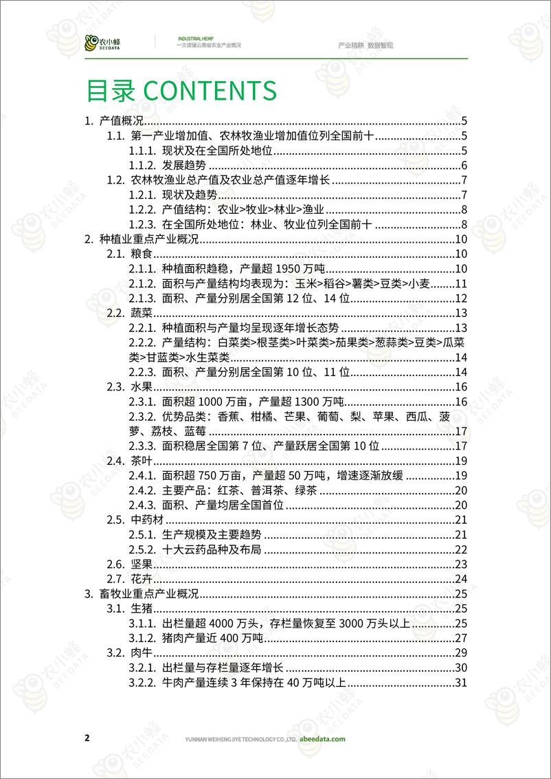 《农小蜂-一文读懂云南省农业产业概况-34页》 - 第5页预览图