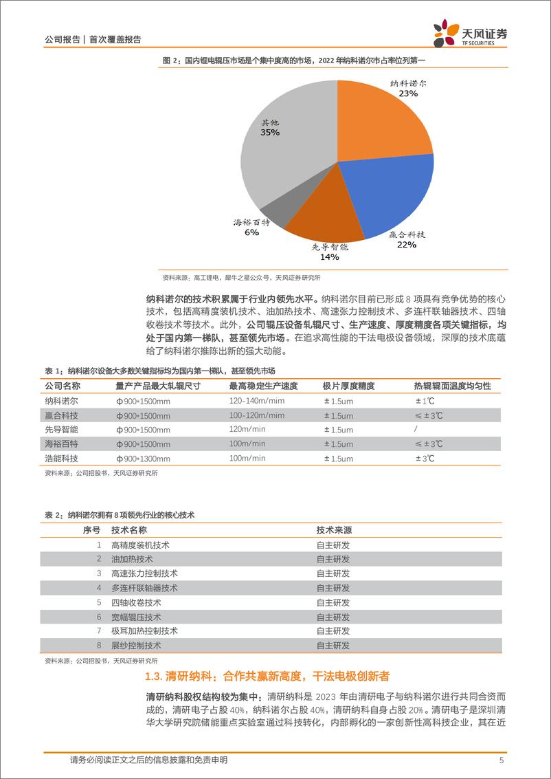 《纳科诺尔(832522)辊压机龙头顺应趋势，切入干法电极新领域-241221-天风证券-19页》 - 第5页预览图