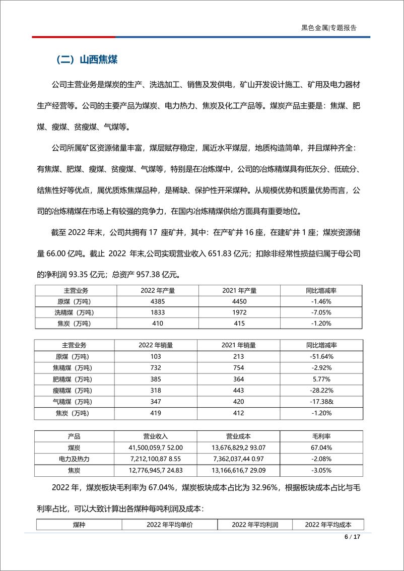 《黑色金属专题报告：从焦煤成本看原料端让利空间-20230725-长江期货-17页》 - 第7页预览图