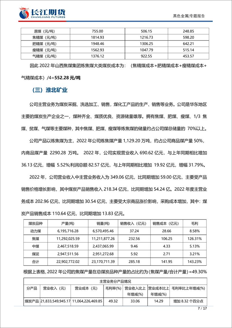 《黑色金属专题报告：从焦煤成本看原料端让利空间-20230725-长江期货-17页》 - 第8页预览图