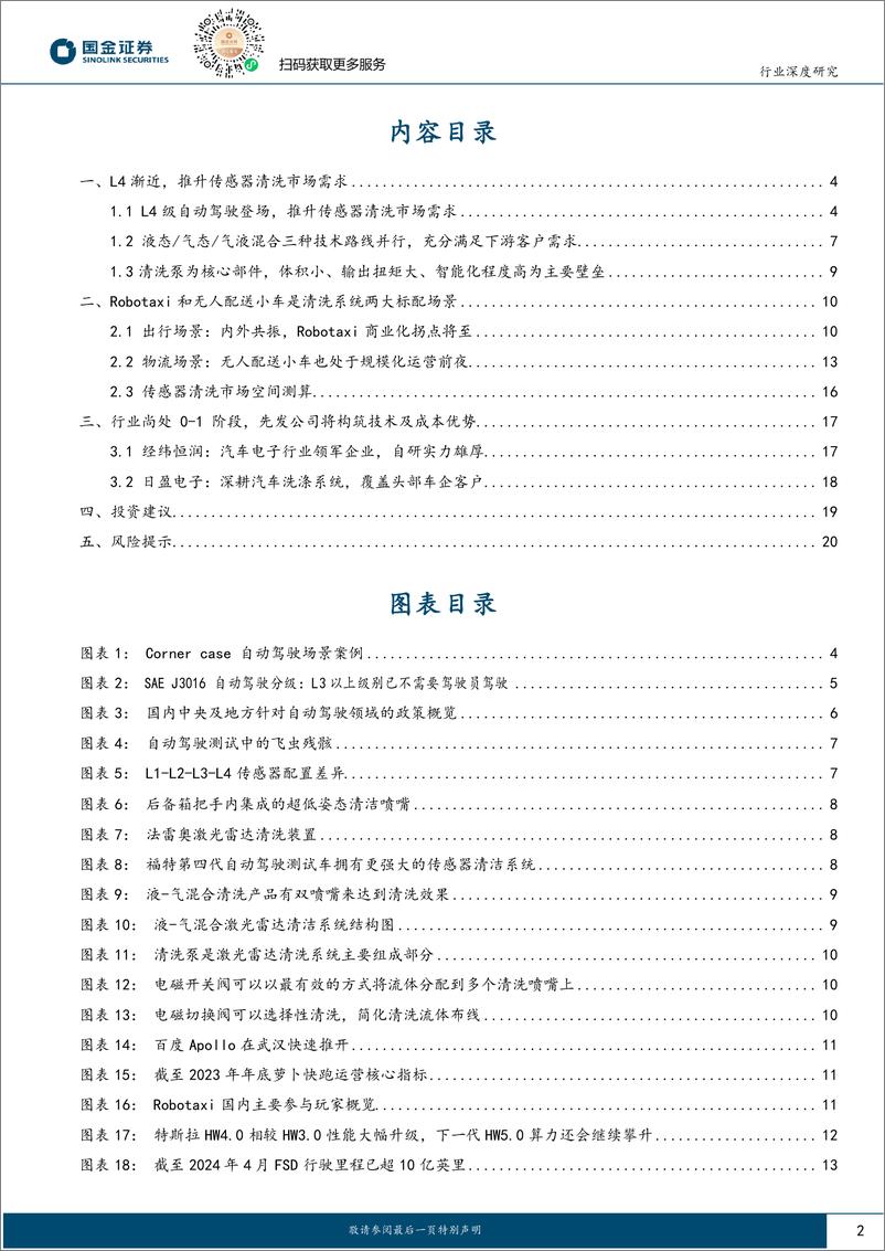 《国金证券-汽车及汽车零部件行业研究_传感器清洗专题报告二_L4级自动驾驶渐近_传感器清洗有望迈入标配》 - 第2页预览图