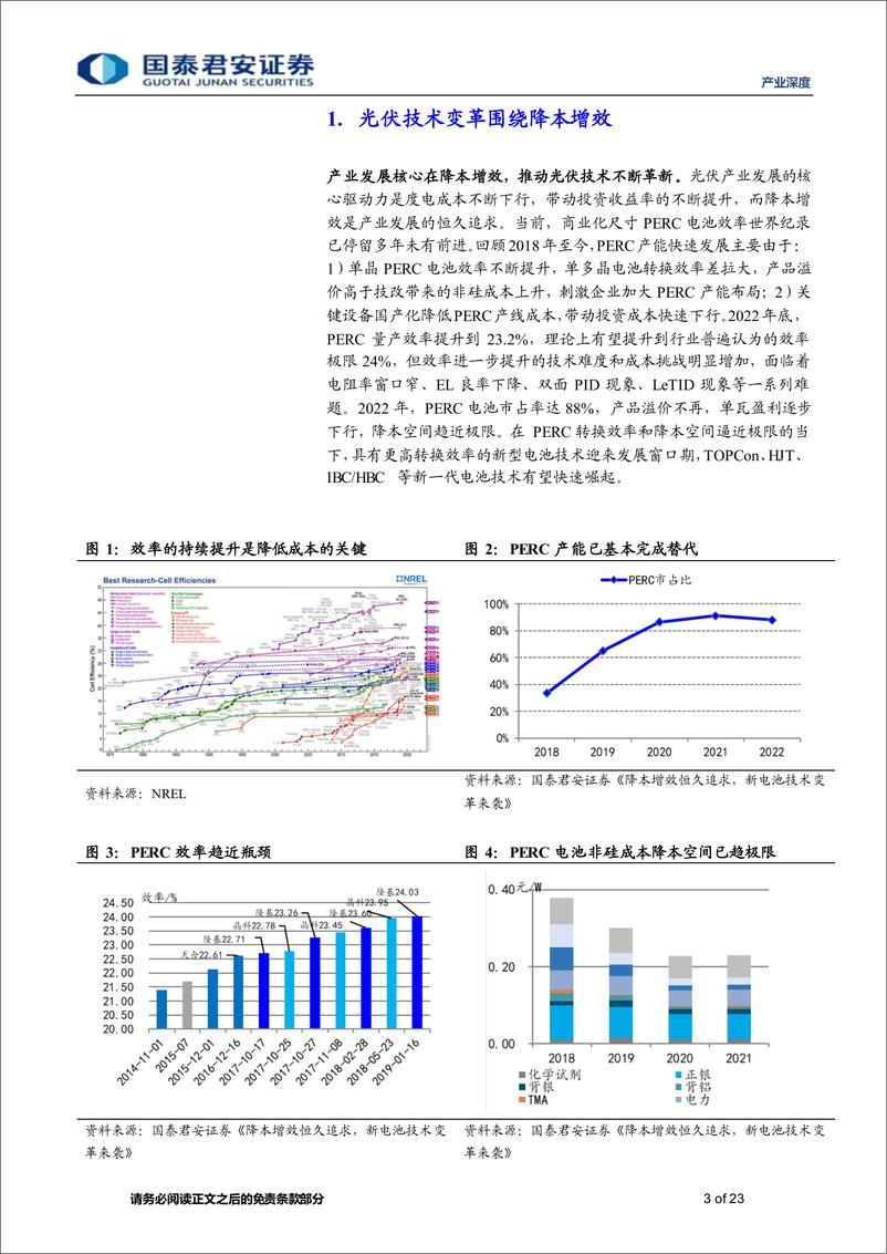 《光伏技术变革推动产业进步，降本增效谱写壮志蓝图-20230915-国泰君安-23页》 - 第4页预览图