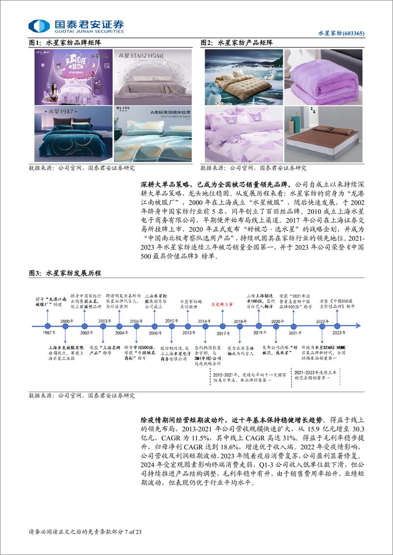 《水星家纺(603365)首次覆盖报告：家纺行业龙头，大单品战略持续推进-241126-国泰君安-23页》 - 第7页预览图