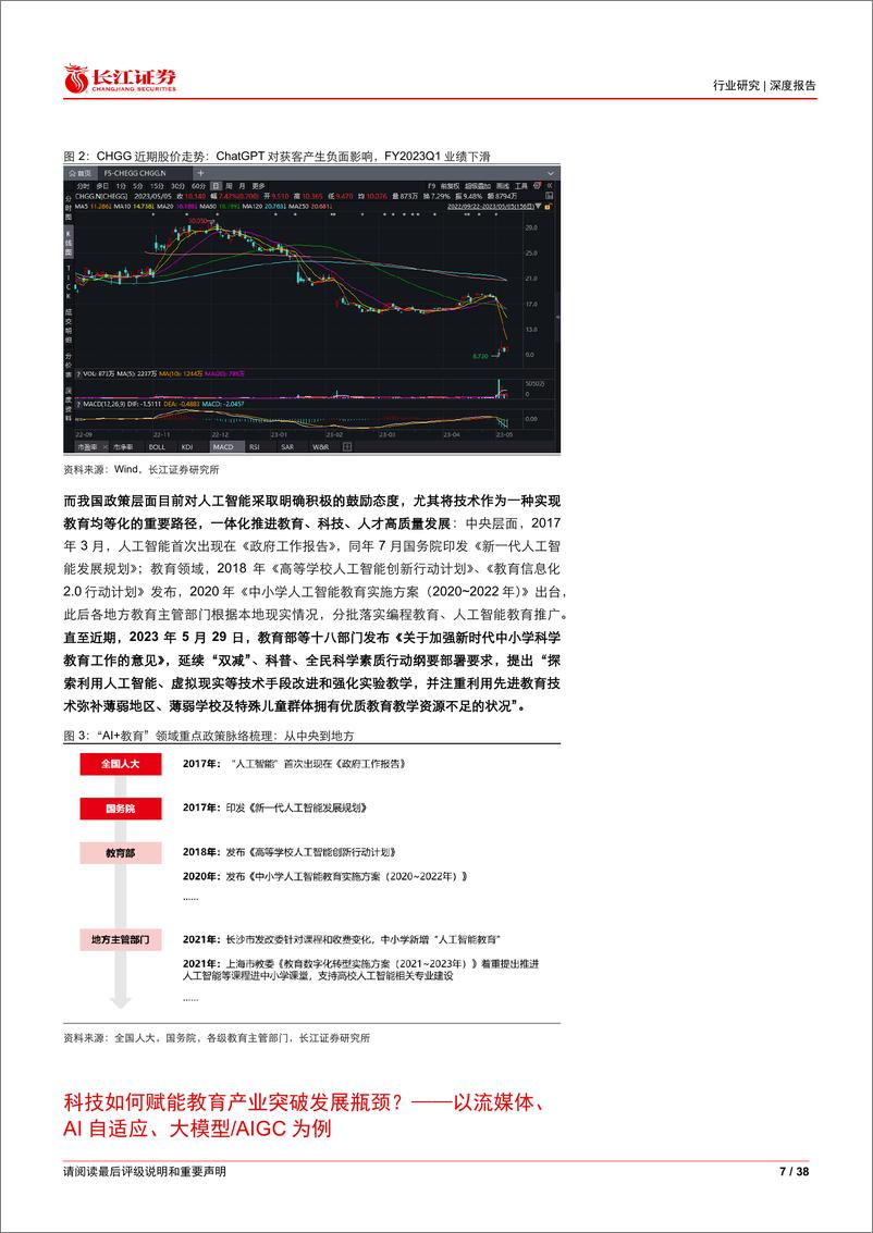 《长江证券-消费者服务行业教育科技产业投资策略：紧跟国家战略，静观技术蝶变-230531》 - 第7页预览图