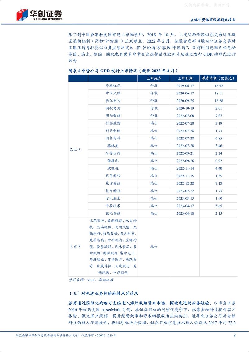 《华创证券-证券行业在港中资券商深度研究报告：国际化进程任重道远，短期遇挫前路不改-230529》 - 第8页预览图