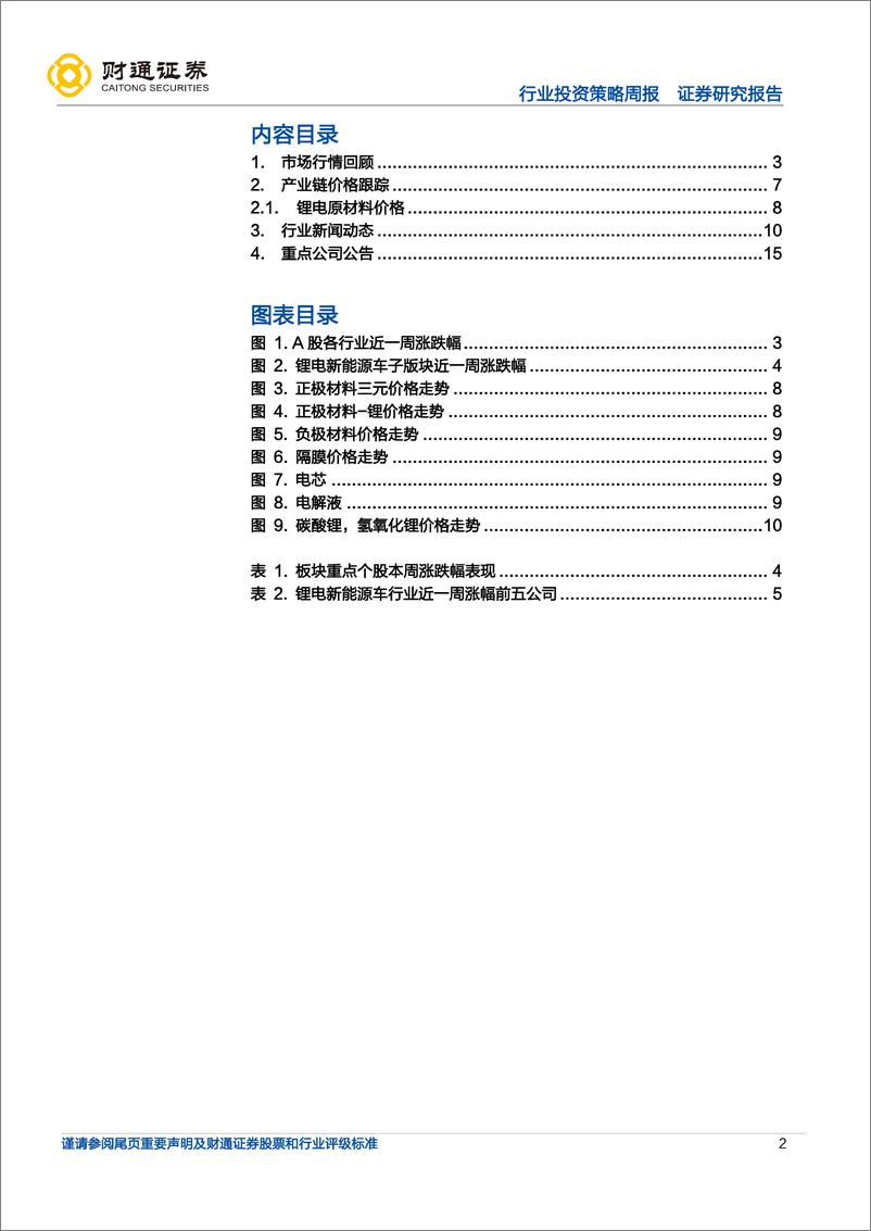 《锂电新能车行业周度投资策略：锂价继续高位震荡，氢能源中长期规划发布-20220327-财通证券-19页》 - 第3页预览图