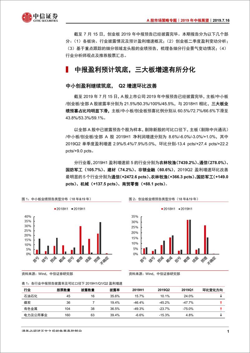 《A股市场策略专题：2019年中报展望，中报盈利预计筑底，三大板增速出现分化-20190716-中信证券-11页》 - 第5页预览图