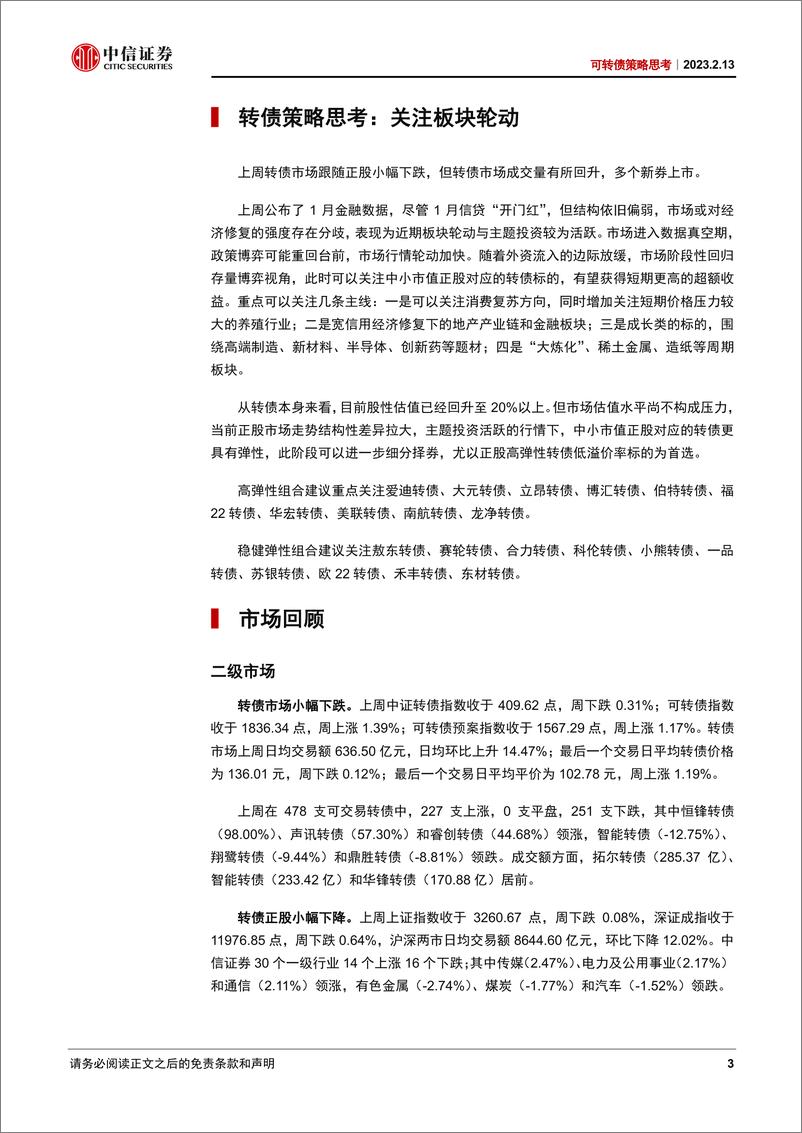 《可转债策略思考：关注板块轮动-20230213-中信证券-21页》 - 第4页预览图