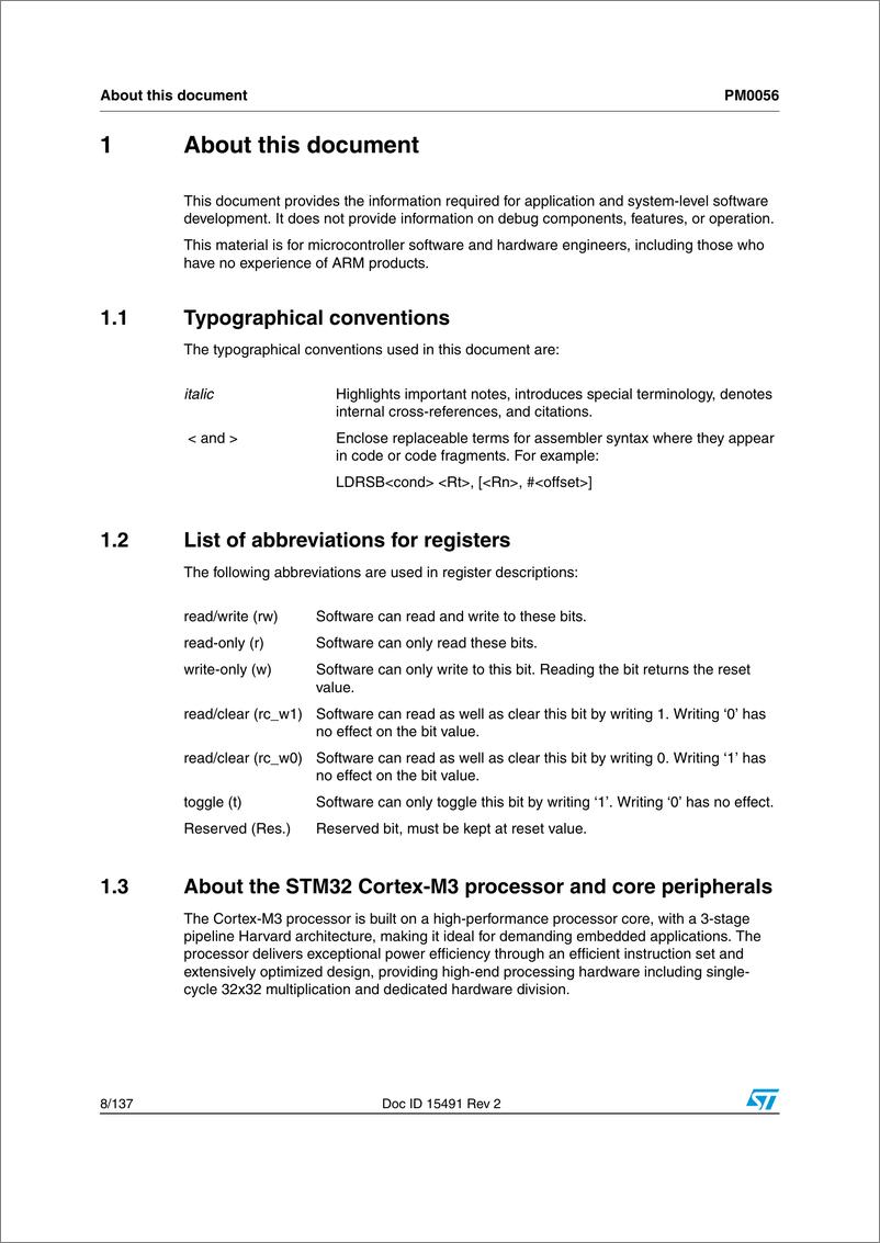 《STM32F10xxx的Cortex-M3编程手册英文文档》 - 第8页预览图