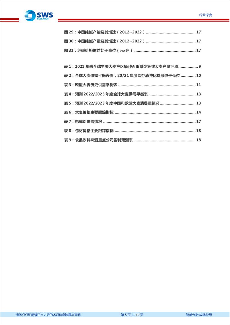 《啤酒行业成本分析专题报告：成本涨幅趋缓，场景恢复明显，重点推荐燕啤、重啤-20230215-申万宏源-19页》 - 第6页预览图