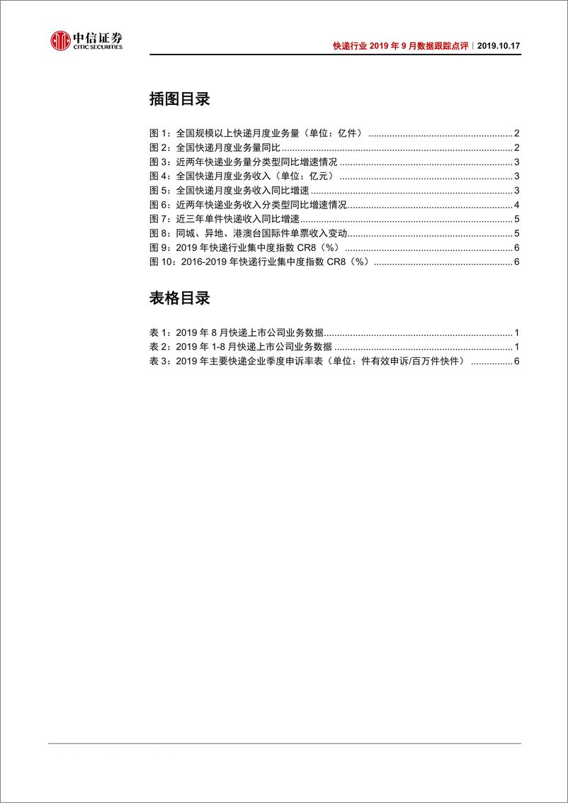 《快递行业2019年9月数据跟踪点评：义乌价格停战，旺季业绩增长可期-20191017-中信证券-11页》 - 第4页预览图