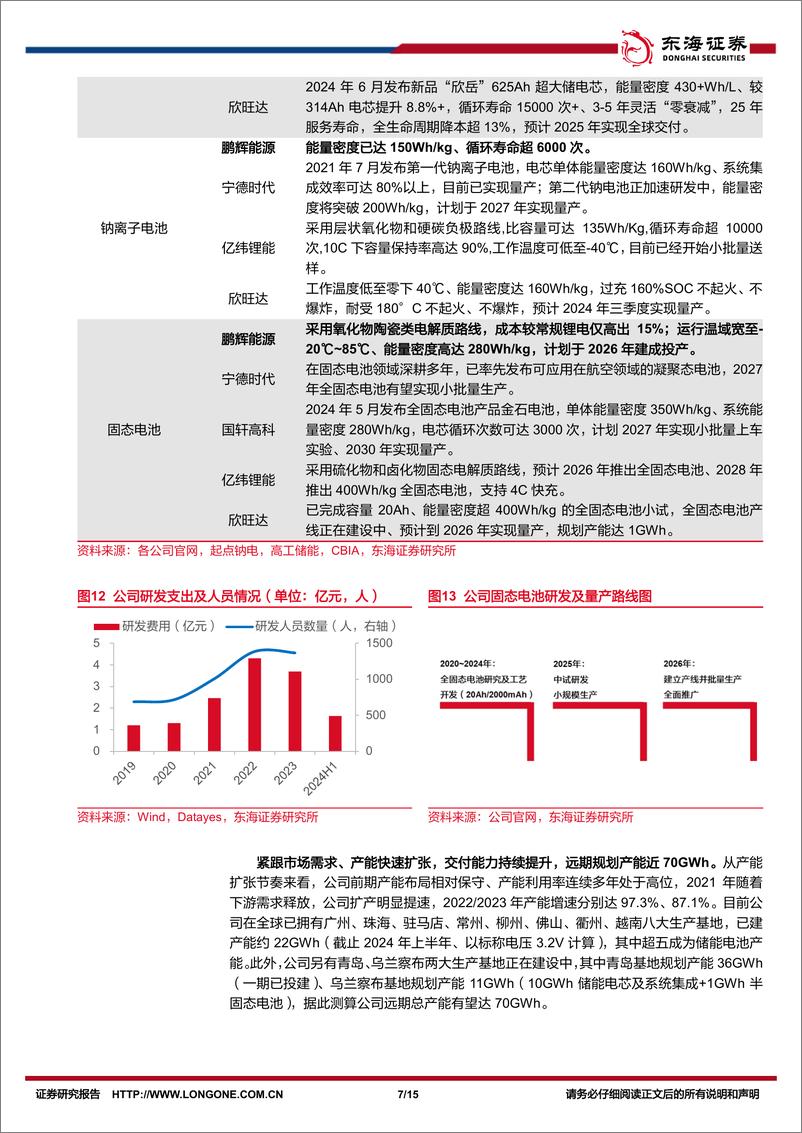 《鹏辉能源(300438)公司简评报告：二季度业绩环比修复显著，固态电池技术迎突破-240909-东海证券-15页》 - 第7页预览图