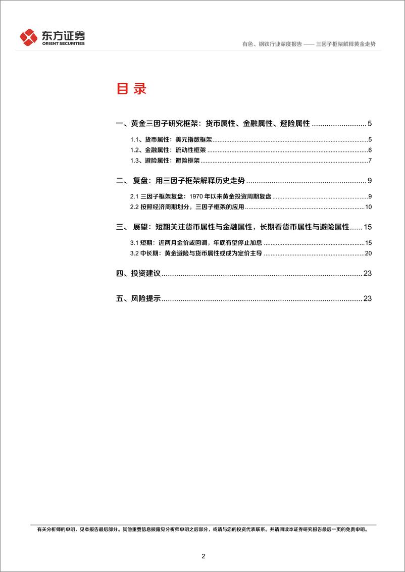 《黄金行业深度报告①：三因子框架解释黄金走势-20230712-东方证券-25页》 - 第3页预览图