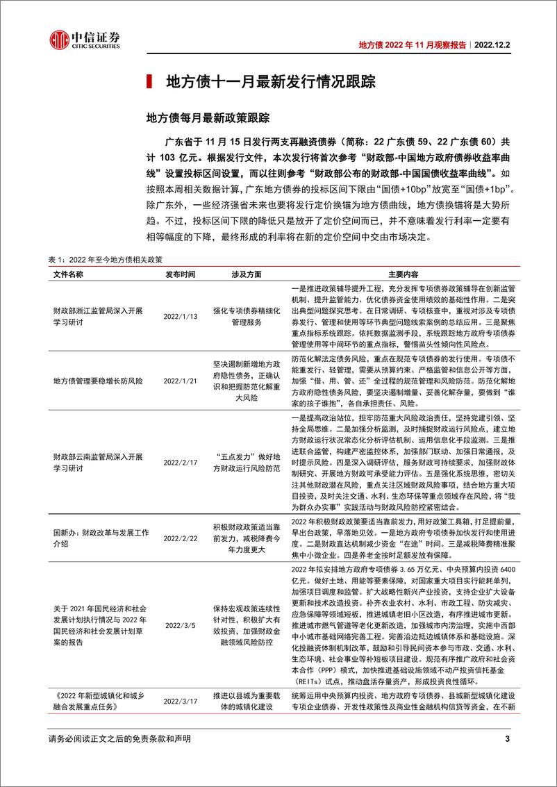 《地方债2022年11月观察报告：从国债+10到国债+1-20221202-中信证券-16页》 - 第4页预览图