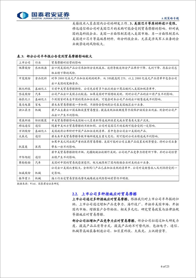 《A股策略专题：自下而上解构贸易摩擦影响及Q3盈利展望-20191016-国泰君安-23页》 - 第7页预览图