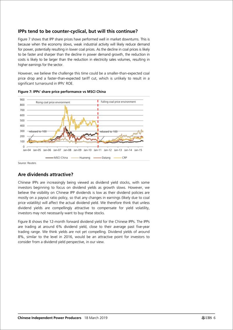 《瑞银-中国-电力公用事业行业-中国独立电力生产商：长期资本回报率可能低于预期-2019.3.18-43页》 - 第7页预览图