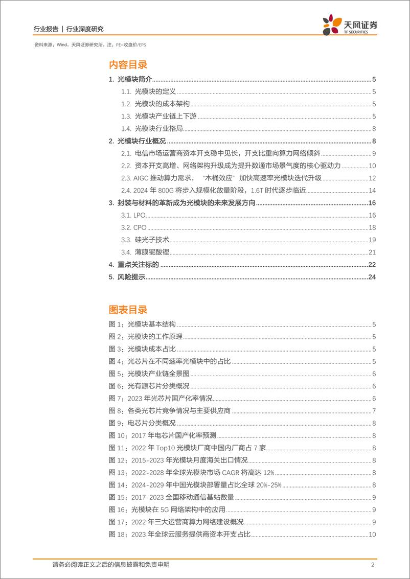 《通信行业深度研究：AI时代算力需求激涌，高速率光模块伴潮而行-20240224-天风证券-25页》 - 第2页预览图