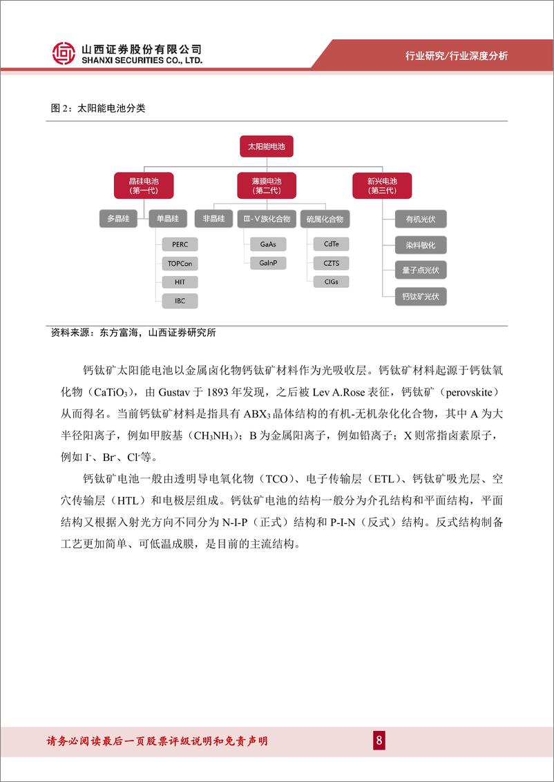 《山西证券：电力设备及新能源行业深度报告-钙钛矿东风渐起-产业化进程从0到1》 - 第8页预览图