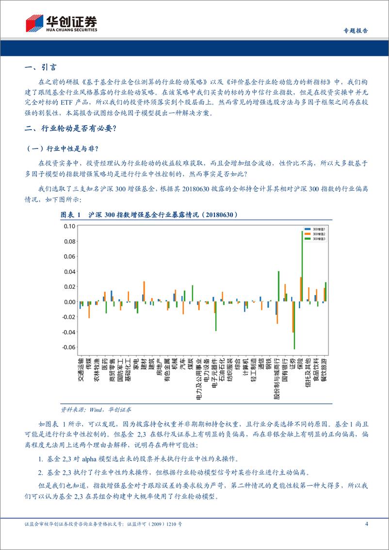 《华创证2018122华创证券金融工程专题报告：多因子模型与行业轮动模型的结合》 - 第4页预览图