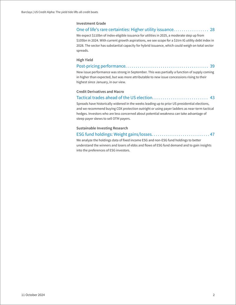 《Barclays_US_Credit_Alpha_The_yield_tide_lifts_all_credit_boats》 - 第2页预览图