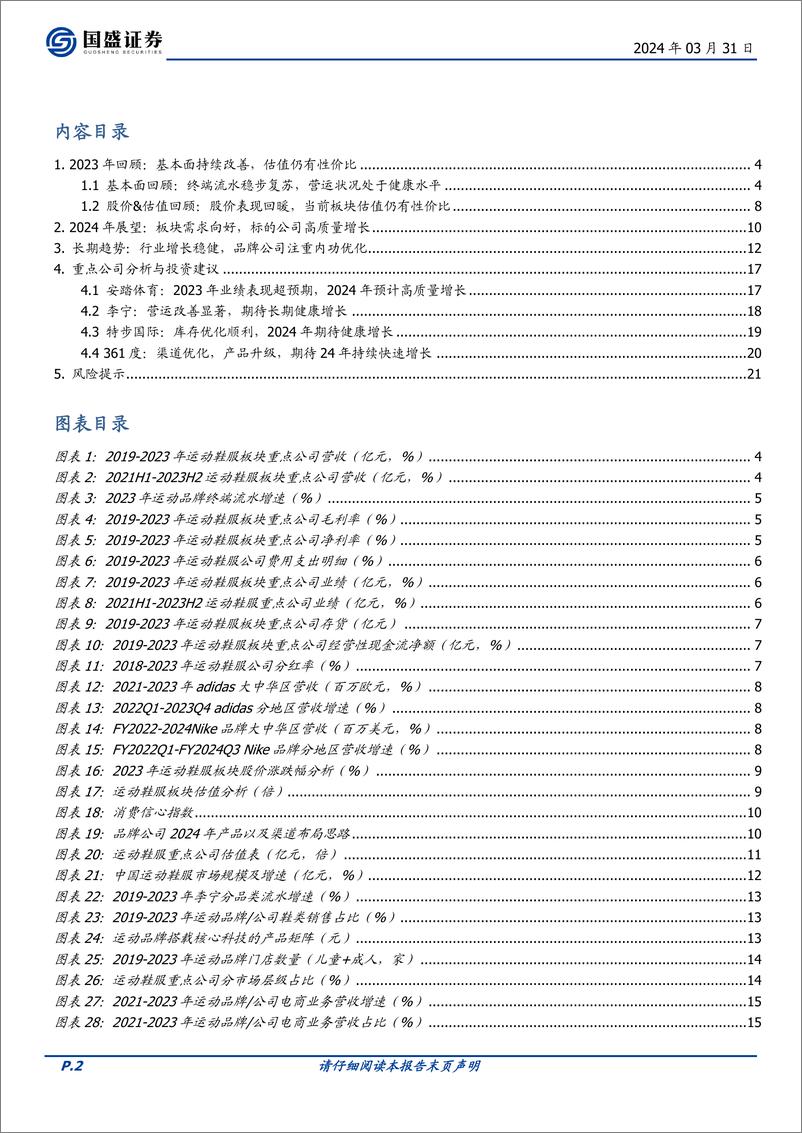 《运动鞋服2023年报总结：基本面持续向好，期待2024年高质量增长》 - 第2页预览图