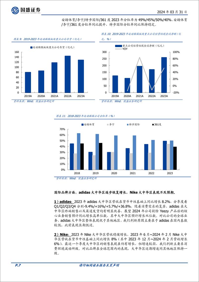 《运动鞋服2023年报总结：基本面持续向好，期待2024年高质量增长》 - 第7页预览图