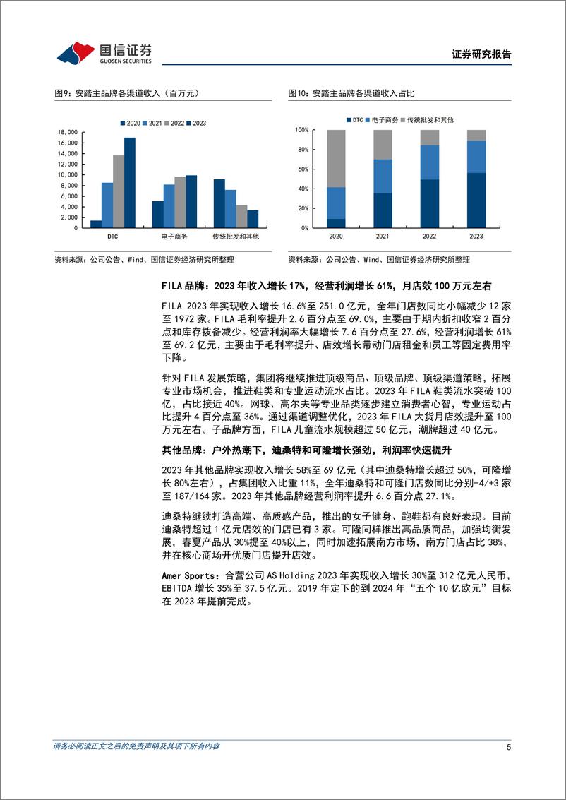 《安踏体育(02020.HK)2023年归母净利润增长35%25，多品牌引领增长-240327-国信证券-12页》 - 第5页预览图