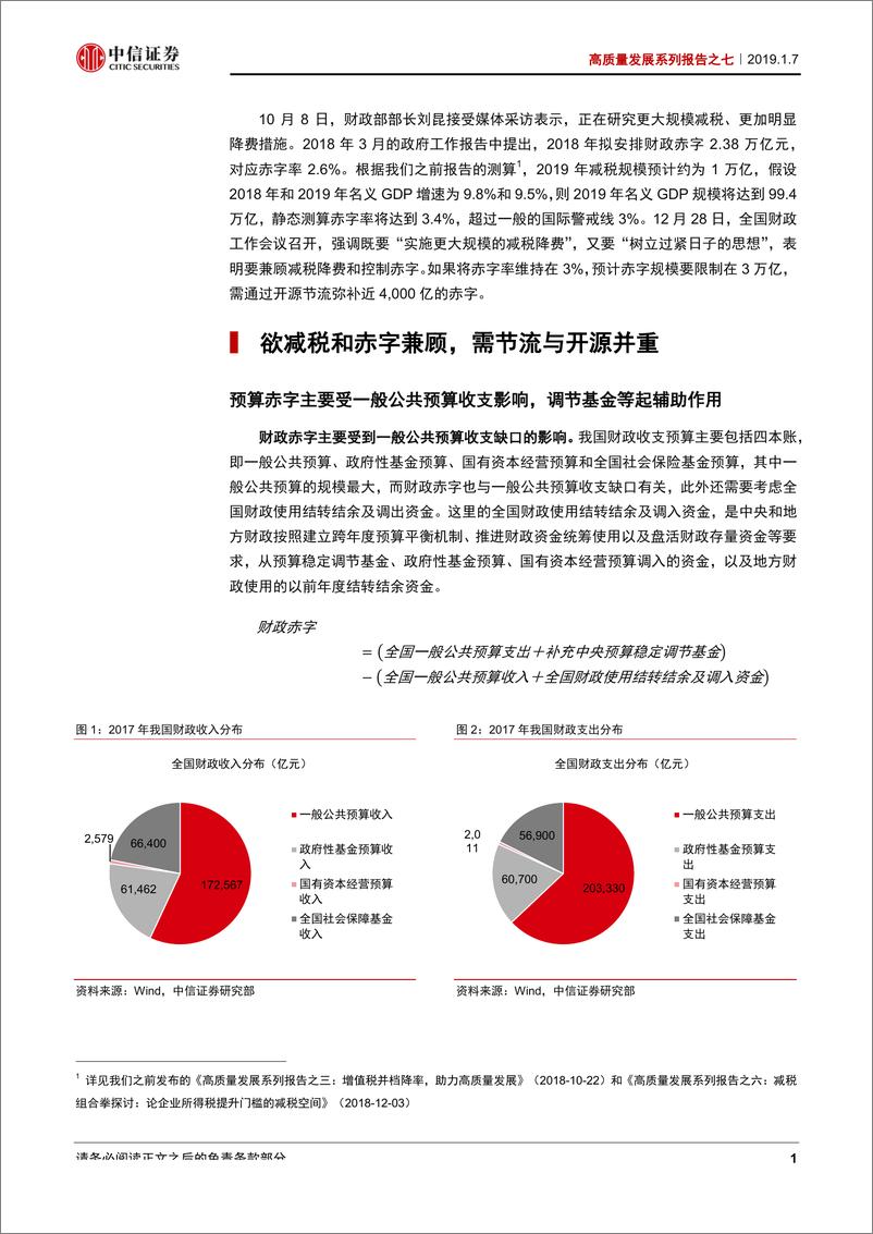 《高质量发展系列报告之七：弥补赤字猜想，压减行政支出与提升国企利润上缴-20190107-中信证券-14页》 - 第5页预览图