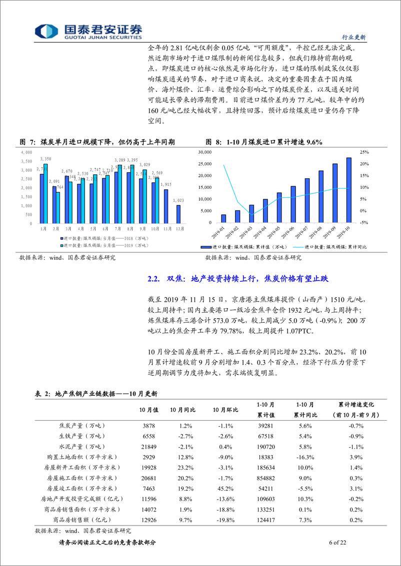 《20191117-国泰君安-煤炭行业10月份数据点评：需求边际好转，宽松格局持续-22页》 - 第7页预览图