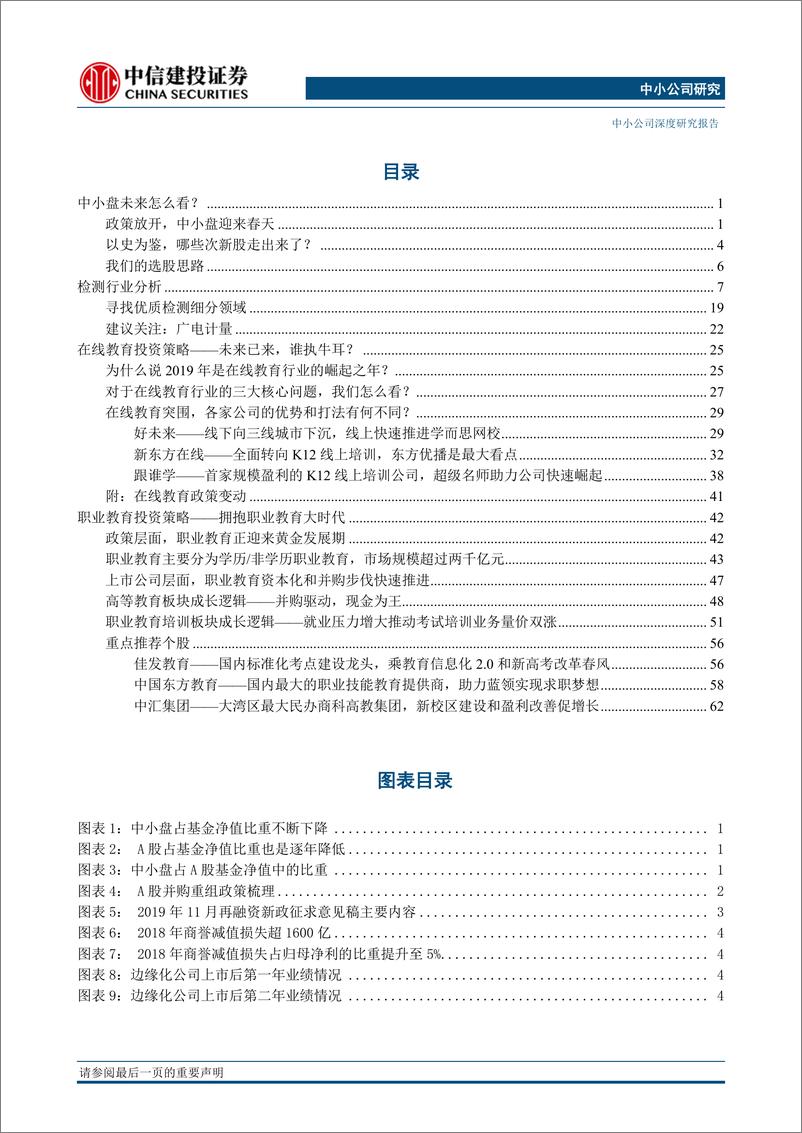 《2020年投资策略报告：再融资放开中小盘春天已至，行业建议重点关注检测和在线教育板块-20191219-中信建投-75页》 - 第3页预览图