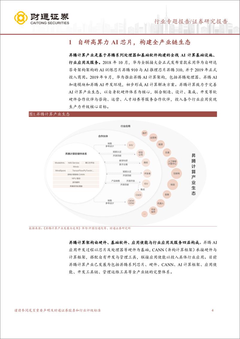 《计算机行业专题报告：华为产业系列深度，凤凰磐涅，AI昇腾-20230827-财通证券-22页》 - 第5页预览图