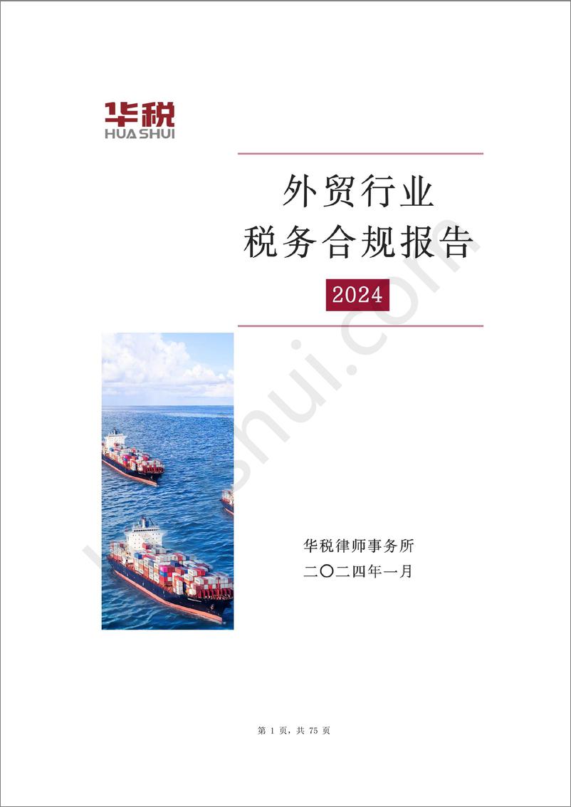 《外贸行业税务合规报告》（2024）-75页 - 第1页预览图