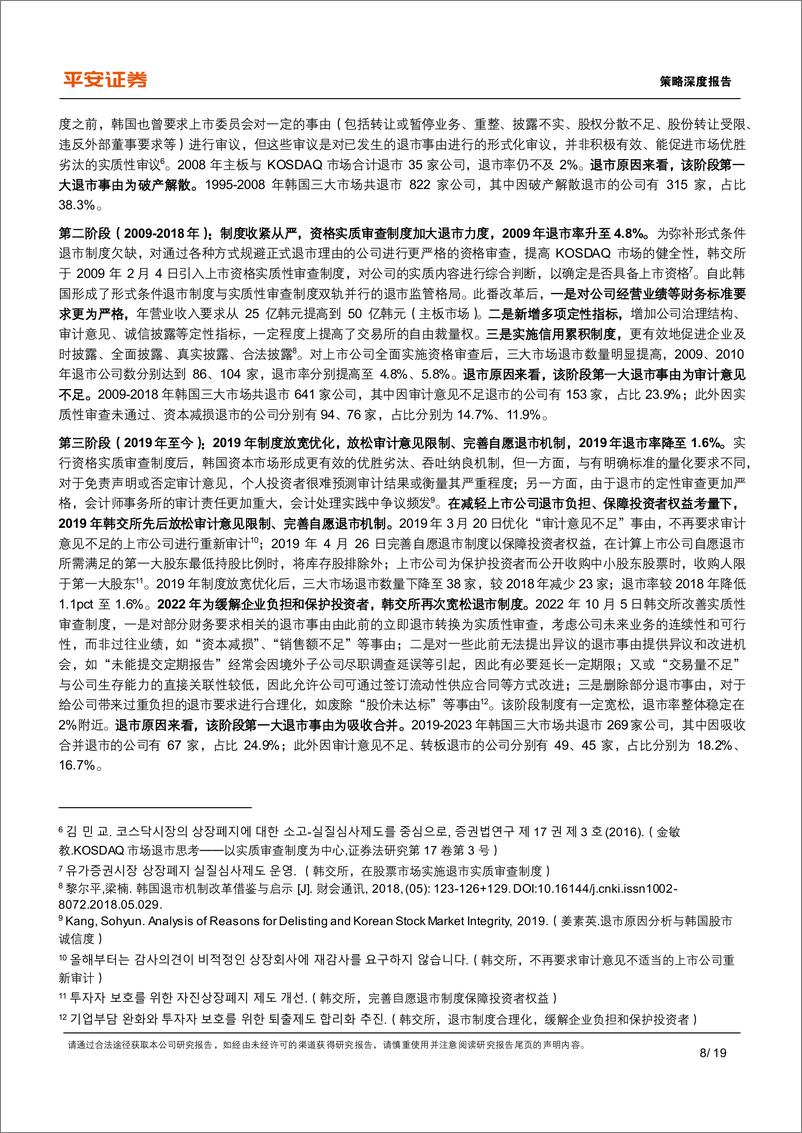 《资本市场改革系列报告(十二)：从韩国退市制度经验来看上市公司如何提升质量-240724-平安证券-19页》 - 第8页预览图