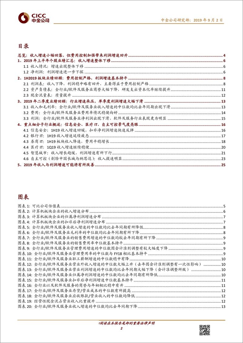 《科技行业计算机板块1H19回顾：收入增速小幅回落，费用控制加强-20190902-中金公司-30页》 - 第3页预览图